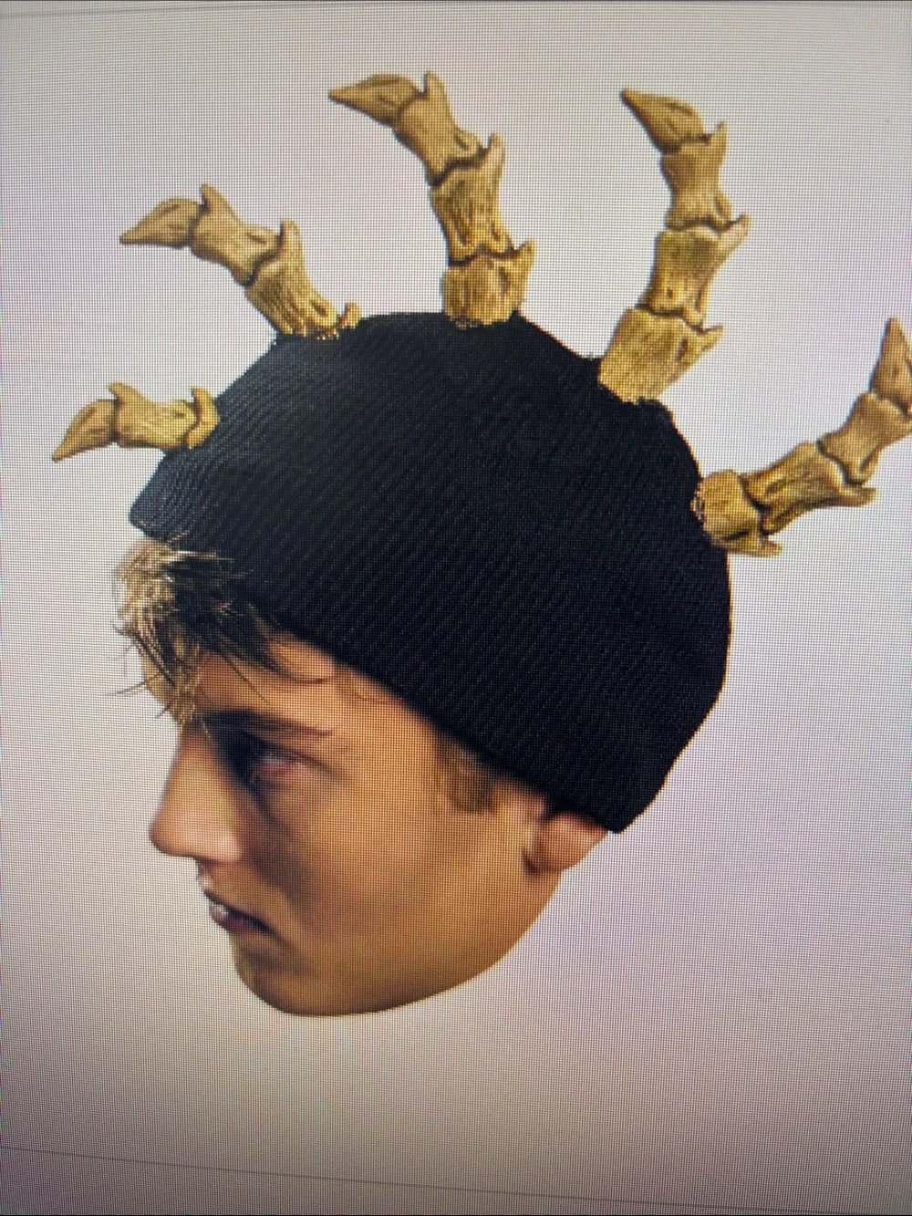 Mohawk Bone Knit Beanie-Halloween Accessory